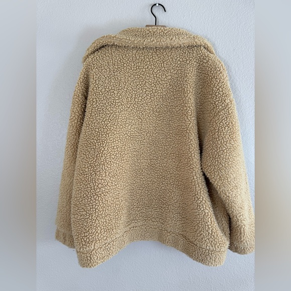 I Am Gia Pixie Tan Oversized Teddy Sherpa Bomber Coat size Small $99 - Picture 10 of 15